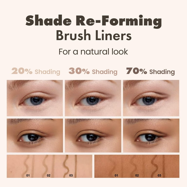 COLORGRAM Shade Re-Forming Brush Liner 01 20% Brown, Hypoallergenic Smudge  Proof Eyeliner Brush, Liquid Eyeliner Brown for Eye Makeup, Korean Eyeliner  Brushes Fine Point