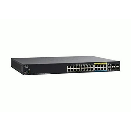 Cisco SG350X-24PV Stackable Managed 24-Port Switch with 16 Ports Gigabit, 8 Ports 5G multigigabit Plus 375W PoE, 2 x 10G Combo + 2 x SFP+, Limited Lifetime (Best 16 Port Managed Switch)