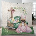 thumbnail image 4 of Easter Egg French Bulldog Bunny Ear Welcome Spring Truck Quilt Blanket Dog Lover Gifts Cozy Comforter Throw Blanket - 12002, 4 of 5