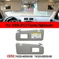 thumbnail image 2 of Left & Right Sun Visor For 2008-2013 Toyota Highlander, Driver & Passenger Side Sunvisor Replace 74320-48500-B0 74320-0E050-B0-two pieces-grey, 2 of 5