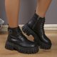 thumbnail image 2 of NECHOLOGY Botas Mujer Adulto Femenino Zapatos Botines mujer Zapatos de mujer Moda Suela gruesa Medias botas de manga larga Botas de nieve cálidas de felpa para exteriores (Black, 37.00), 2 of 7