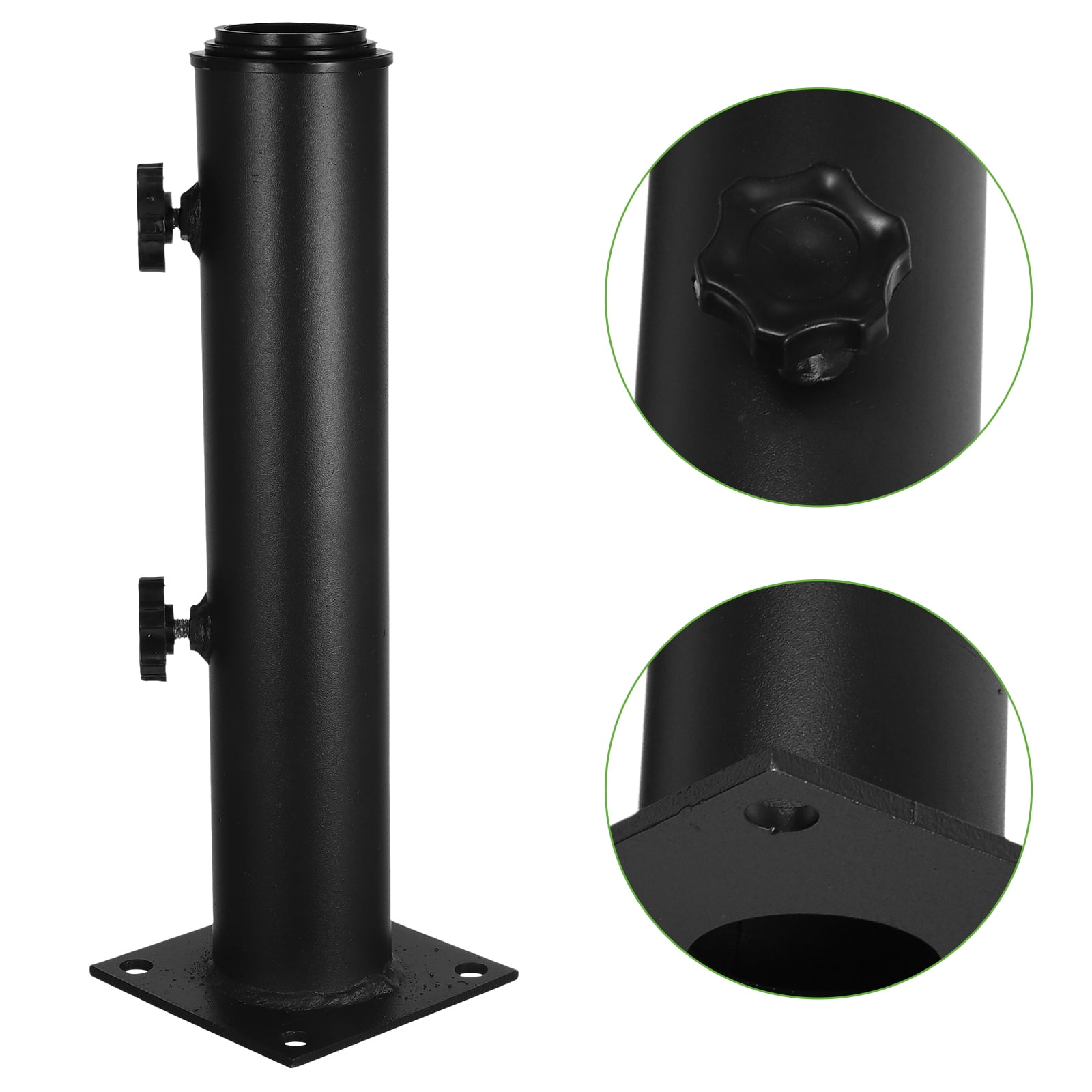 Heavy Duty Outdoor Umbrella Base Stand with Tube and Flat Iron Plate for Patio Deck Beach Poolside Use Adjustable 1 Holder
