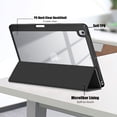 thumbnail image 4 of Clear Back Cover for Apple iPad 9th 8th 7th Generation, Trifold Multi Angle Viewing Stand Auto Sleep Wake Shockproof Build in Pencil Holder Full Protection Case for iPad 10.2" 2022/2021/2019,Black, 4 of 11