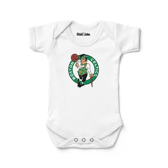 Newborn & Infant Chad & Jake White Boston Celtics Logo Bodysuit