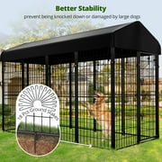 DOMIPET Heavy Duty Extra Large Outdoor Dog Kennel Pet Playpen,8.2 ft. x 4 ft. x 5.4 ft, Dog Pen Fence with Waterproof Roof Cover