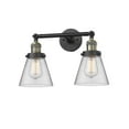 thumbnail image 1 of Innovations 2-LT LED Small Cone 16" Bathroom Fixture - Black Antique Brass - 208-BAB-G62-LED, 1 of 1