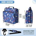 thumbnail image 3 of Zipper Binder with Shoulder Strap 2 inch 3 Ring Waterproof File Folder Organizer Bag 500 Sheet Ice Cream Cones and Shooting Stars, 3 of 8