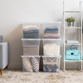 thumbnail image 3 of Mainstays 68 Qt. Plastic Storage Bins with Lids, Clear, Stackable Totes, Containers 6Pk, 3 of 8