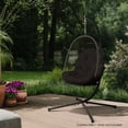 thumbnail image 2 of ARDEN Plush Indoor / Outdoor Egg Chair Cushion, 34 x 49, Water Repellent, Fade Resistant, Tufted for Comfort Black Leala, 2 of 9
