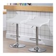 thumbnail image 3 of Drevy Bar Stool, Swivel Adjustable Contemporary Stools, Modern Design Chrome Hydraulic PU Leather Backless Barstools (White, Set of 2), 3 of 8