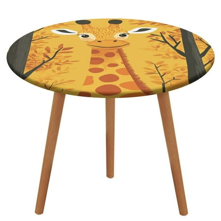 

Forest Giraffe (40) Tablecloth Round Elastic Fitted Waterproof Table Cover Cloth for Dining Room Indoor Outdoor Decor