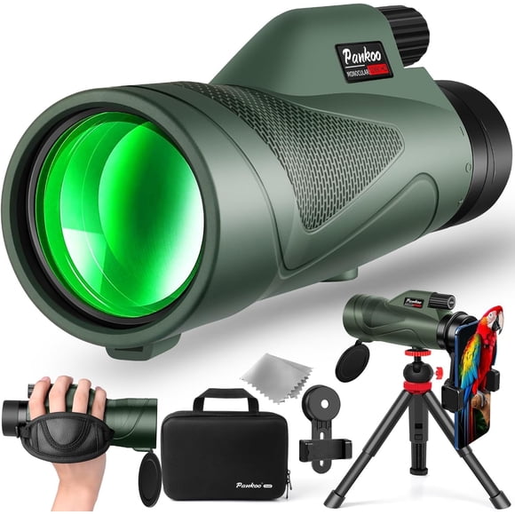 Pankoo 12x60 HD Monocular Telescope for Adults high Powered | Comes with Smartphone Adapter Tripod Hand Strap | Suitable for Bird Watching Sports Hik
