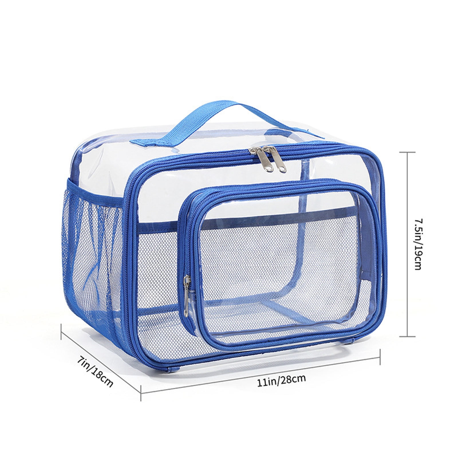 SCNOR Lunch Bag for Women and Men,Reusable Lunch Tote,Stitch Bento Bags,Plastic,Blue