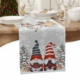 thumbnail image 3 of Christmas Table Runner Gnome Reindeer Table Runners Deer Berry Birds Xmas Tree Cotton Linen Dresser Scarf Kitchen Dining Table Decor for Christmas Holiday Party Decor 13x90 Inch, 3 of 9