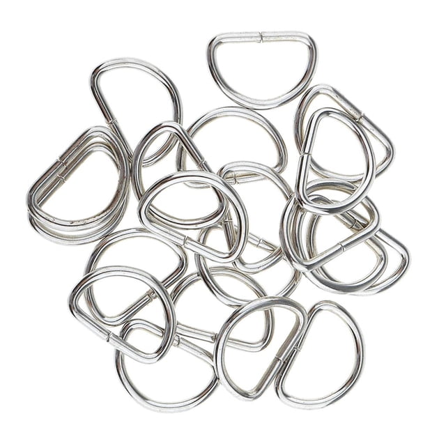 100 Pieces Alloy DIY Rings for Webbing Strapping , White, 15x10x2mm