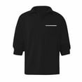 thumbnail image 5 of Godokuleh Mens Fashion Polo Shirts Cotton Classic Long Sleeve Thermal Button Shirt with Pocket Black 3XL, 5 of 5