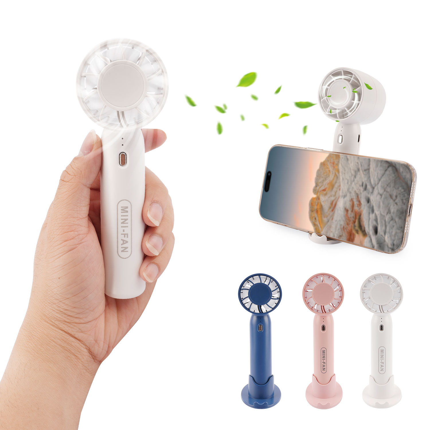 Rtmgob Mini Handheld Fan, Portable Hand Fan, USB Rechargeable Battery