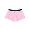 thumbnail image 4 of YEAHDOR Mens Satin Loose Fit Boxers Shiny Elastic Lounge Shorts Summer Vacation Beach Wear Pink XL, 4 of 7