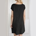 thumbnail image 4 of Vestido largo informal de verano para mujer - Cuello redondo con bolsillos para viajar, 4 of 5
