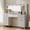 White, variant on UGTOO Wood Vanity Desk – Large Horizontal Mirror, 10 LED Lights, 5 Drawers & Charging Station (48.8"L x 15.7"W)
