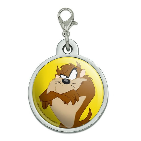 Looney Tunes Taz Chrome Plated Metal Pet Dog Cat ID Tag