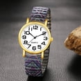 thumbnail image 5 of Avaner Stretch Band Watch for Women: Bohemia Printing Easy Reader Elastic Band Watch Large Face Big Number Analog Quartz Expansion Band Wristwatch, 5 of 8