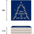thumbnail image 3 of FMSHPON Merry Christmas and Happy New Year Set of 6 Coaster for Drinks, Absorbent Ceramic Stone Coasters Cup Mat with Cork Base for Home Kitchen Room Coffee Table Bar Decor, 3 of 4