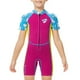 thumbnail image 1 of Eigraketly Traje de baño para niños, traje de baño de una pieza de manga corta, traje de baño térmico para niñas, traje de baño cálido para nadar y Deportes acuáticos Rojo púrpura METRO Eigraketly OD003646-02, 1 of 6