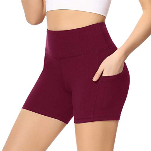 High Waisted Workout Shorts with Pockets Yoga Shorts for Athletic Running Cycling HIGHDAYS Biker Shorts for Women