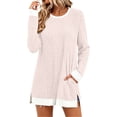 thumbnail image 4 of Bixock Women's Maternity Tops Long Sleeve Shirts Crew Neck Soild Color Loose Casual Pregnant Pullover Tops Soft Comfortable Daily Wear Maternity Clothings, 4 of 6