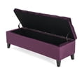 thumbnail image 5 of Newest 50.75" Purple Velvet Storage Ottoman - Button Tufted Diamond Stitch, Long Narrow Bench for Entryway & Bedroom, 5 of 14