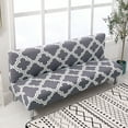 thumbnail image 1 of SHANNA Futon Slipcover Armless Sofa Covers Stretch Sofa Bed Slipcover Protector Elastic (Gray Grid), 1 of 8