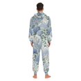 thumbnail image 4 of FORMRS Onesies Pajama for Adults Unisex Hoodie Winter Jumpsuit One Piece Sleepwear, Sizes S-2XL, Blue Hydrangeas Pattern, 4 of 7