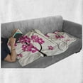 thumbnail image 5 of Pink Floral Soft Flannel Fleece Throw Blanket, Japanese Abstract Arty of Cherry Blossom and Mount Hill with Sun, Cozy Plush for Indoor and Outdoor Use, 70" x 90", Off White Pink, by Ambesonne, 5 of 5