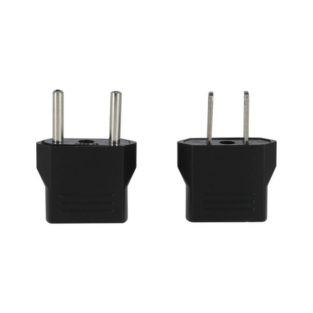 2 Clavijas Convertidoras Steren 4.4X3.4X1.2Cm Negro