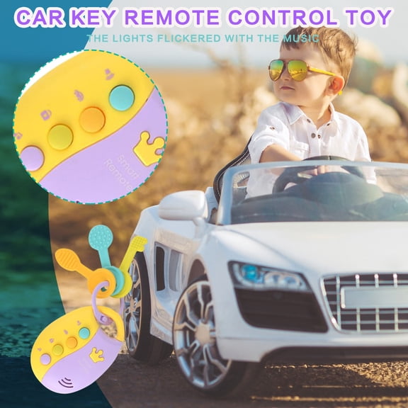 IMENGL Baby Toy Musical Car Key Vocal Remote Car Voices Pretend Play Educational Toys For Children Baby Music Toys Activities for Toddlers 1-3,Toddler Magnets for Refrigerator,Animal Matching Game H