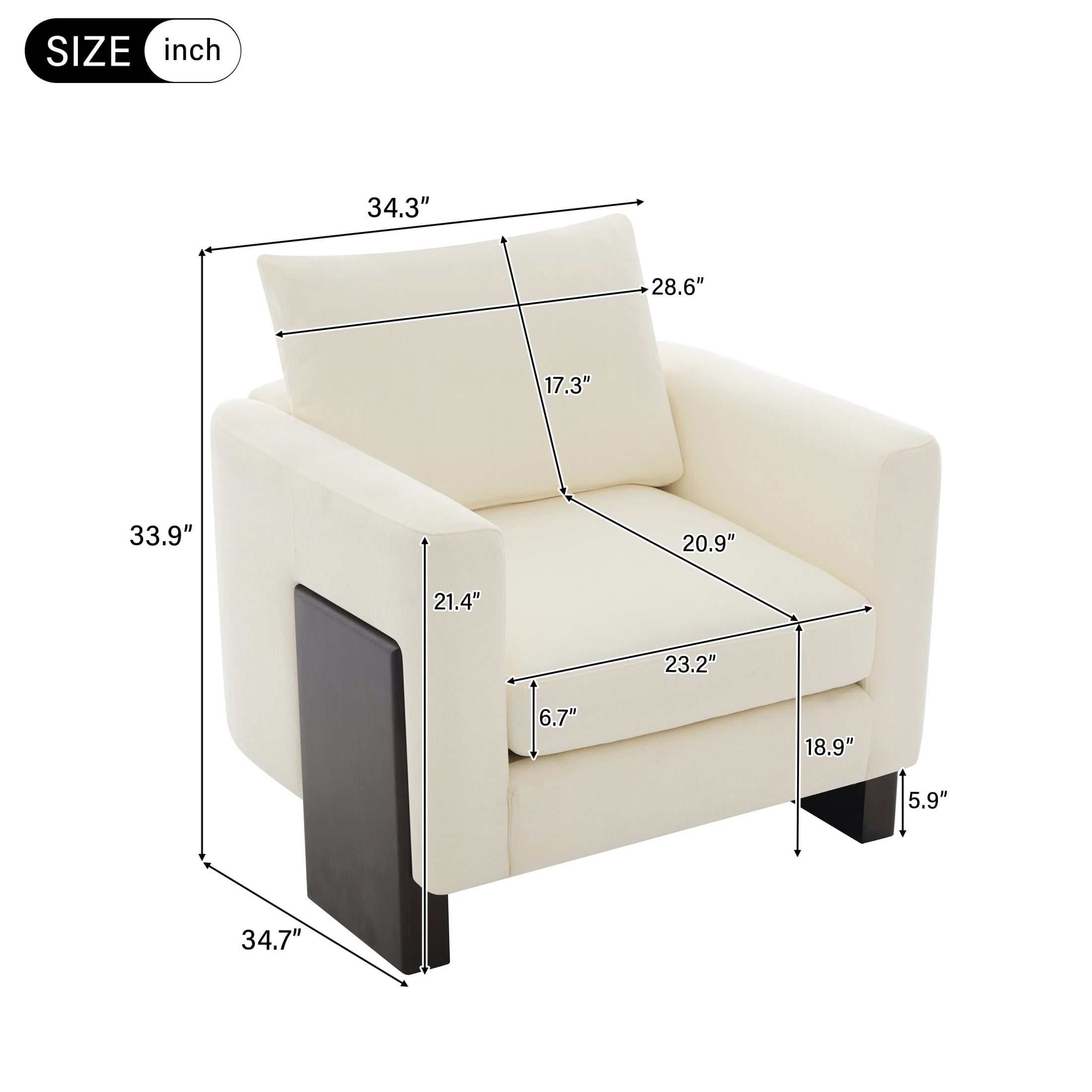 Christopher Knight Home Modern Chenille Upholstered Accent Armchair with Rubberwood Legs, Beige