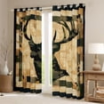 thumbnail image 2 of Feelyou Deer Adult Curtains Pack of 2 (42x84 Each), Vintage Buffalo Curtains Blackout, 2 of 6