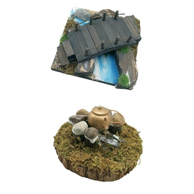 2x 1:12 Construcción de Puentes de Casas de Y Juguetes Decorativos para Patio de Cocina para Acampar Sunnimix Miniaturas de patio de casa de muñecas