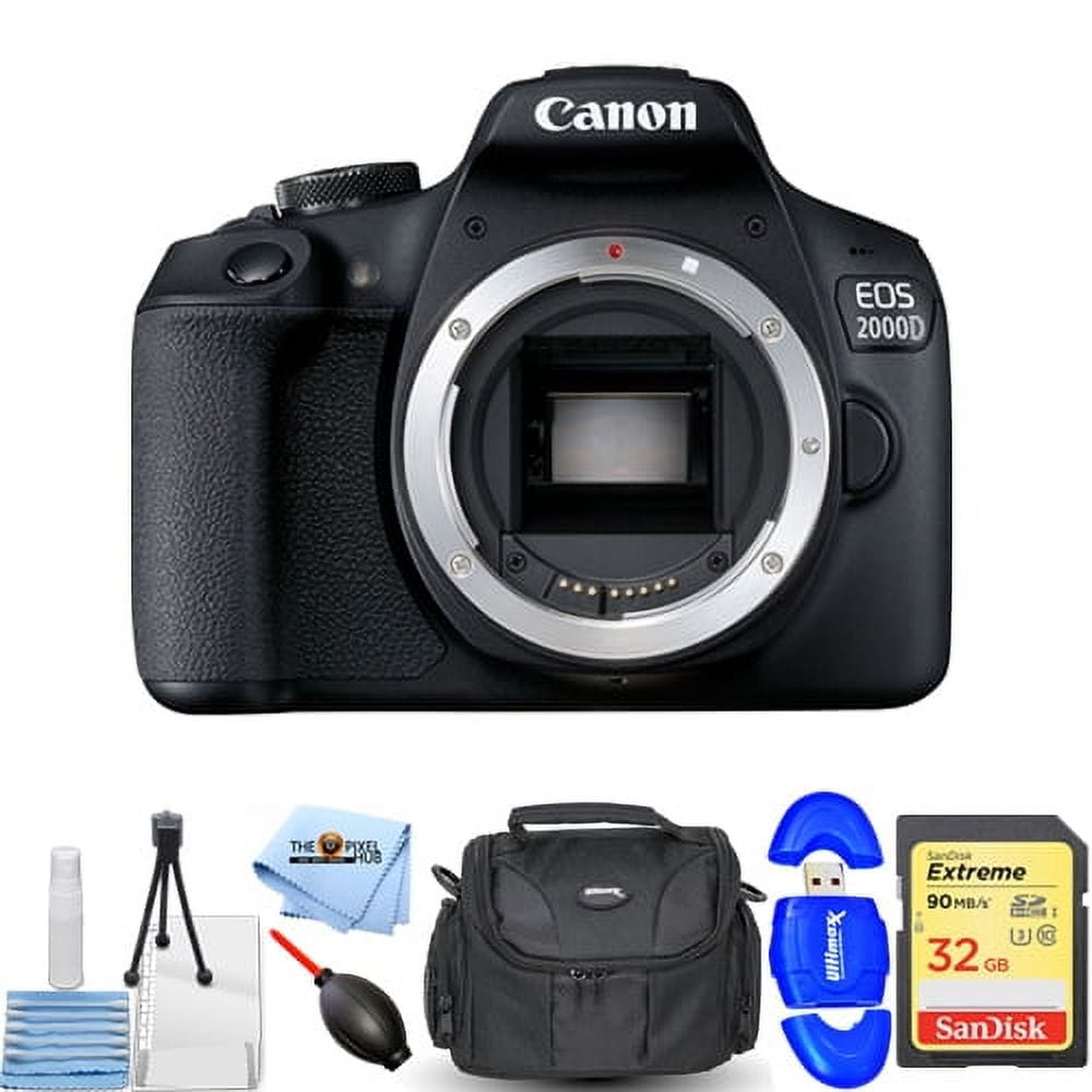 Canon EOS 2000D/Rebel T7 DSLR Camera (Body Only) International Model - 7PC Bundle