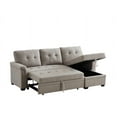 thumbnail image 3 of Destiny Light Gray Fabric Reversible Sleeper Sectional Sofa with Storage Chaise, 3 of 4