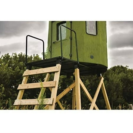 Banks Outdoors Deck Plate with Handrails Heavy Duty Hunting Blind Accessory 43″ x 28″