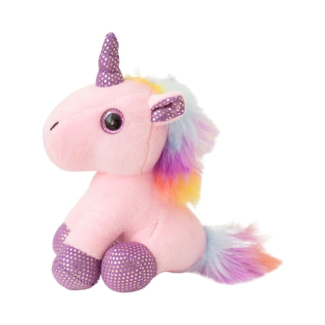 FELTECHELECTR Llavero de peluche de unicornio y poni, adorable llavero colgante (rosa, 12 cm)