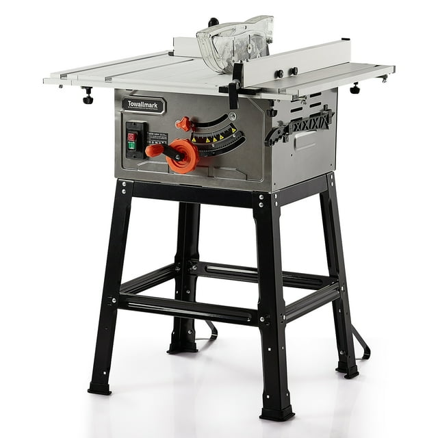 EastVita 10 Inch Woodworking Table Saw, 15A, 5000RPM, 90°Cross & 045