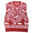 thumbnail image 4 of Wassery Women's Christmas Cartoon Knitwear Sweater Long Sleeve Crewneck Reindeer Print Pullover Sweater, 4 of 5