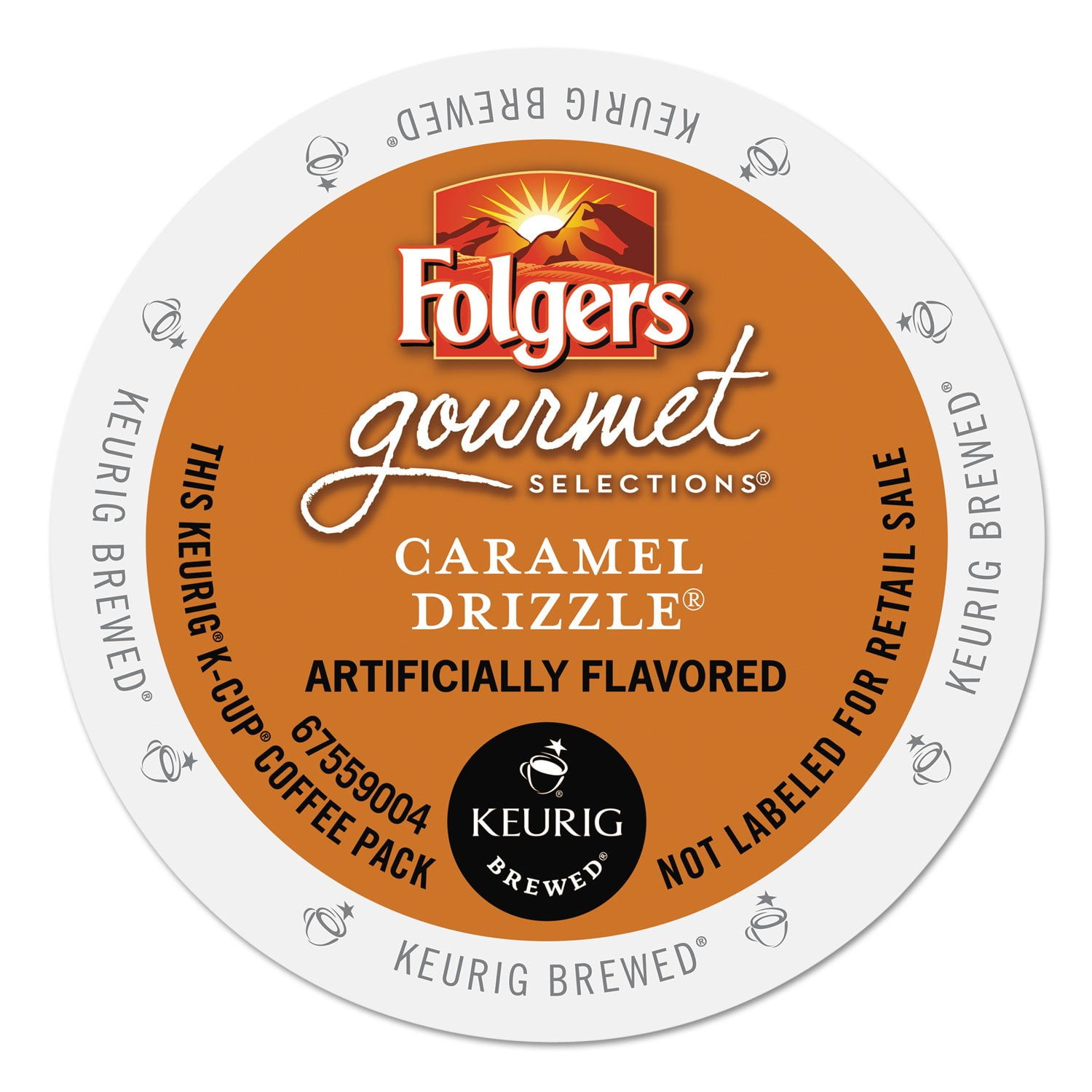 Folgers 6680 Caramel Drizzle Coffee KCups, 24/Box