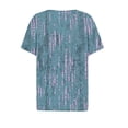 thumbnail image 5 of Blouse Décontractée à Manches Courtes Col en V Imprimée Légère Confortable Mode pour Usage Quotidien à la Maison Imitation Coton Col Rond Coupe Ample Lavage des Mains Froid, 5 of 5