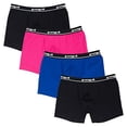 thumbnail image 2 of Men's Papi 990001 Repeat Logo Cotton Stretch Boxer Briefs - 4 Pack (Black/Pink/Blue L), 2 of 3