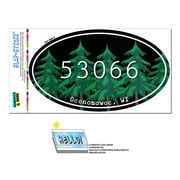 53066 Oconomowoc, WI - Forest - Oval Zip Code Sticker