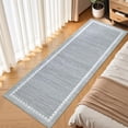 thumbnail image 2 of Washable Area Rug for Living Room, Solid Neutral Non Slip Large Rug with Rubber Backing, Low Pile Stain Resistant Modern Carpet for Bedroom Dining Room, 2×6 ft to 10×13 ft, Camel Gray Blue Black, 2 of 8